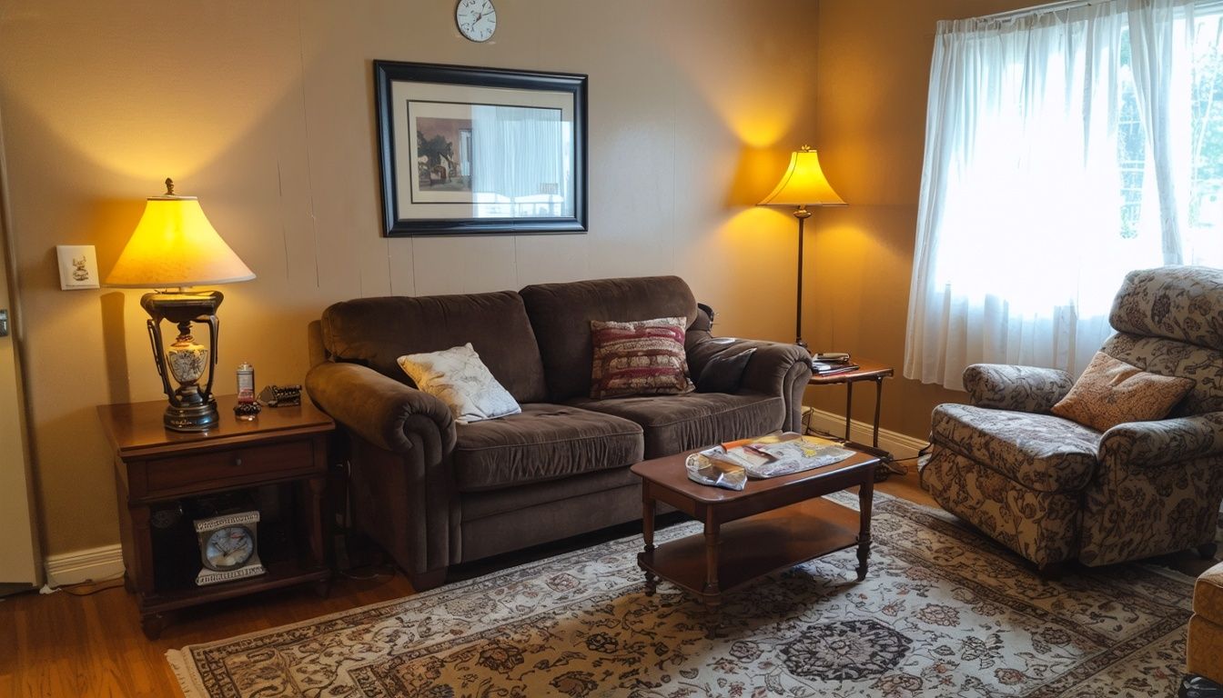 A typical Elderly person's living room in Parma Heights, Ohio